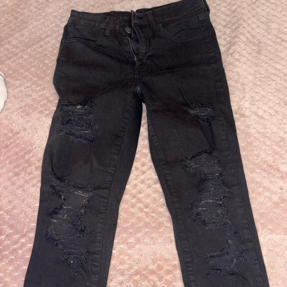 American Eagle Distressed Black Women Jeans